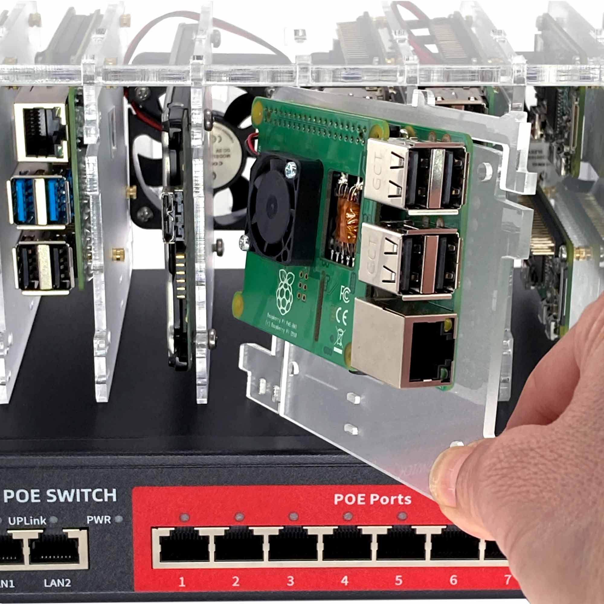 8-Slot Cloudlet Cluster Case by C4 Labs - The Pi Hut