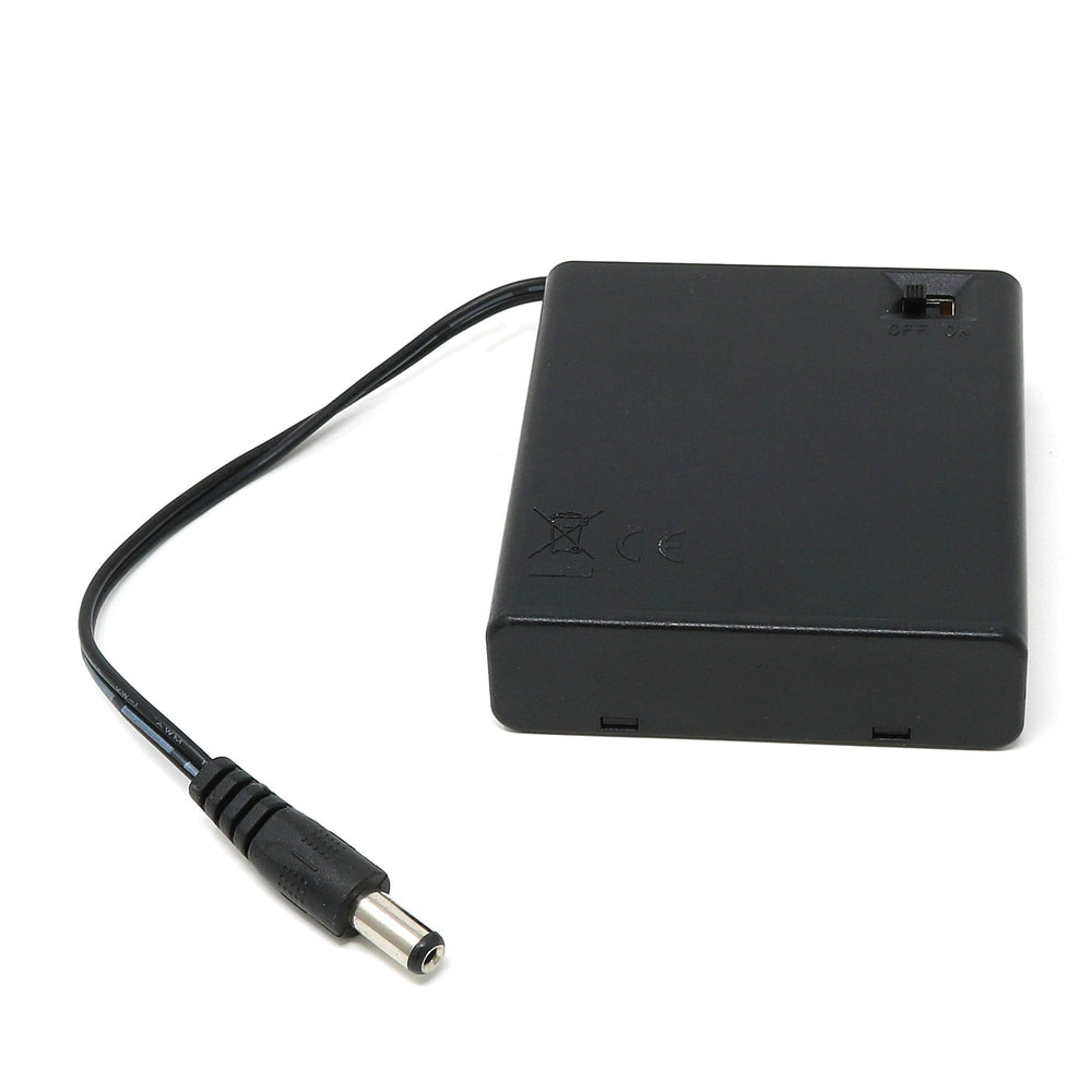 8 x AA battery holder with 5.5mm/2.1mm Plug and On/Off Switch by The Pi Hut - The Pi Hut