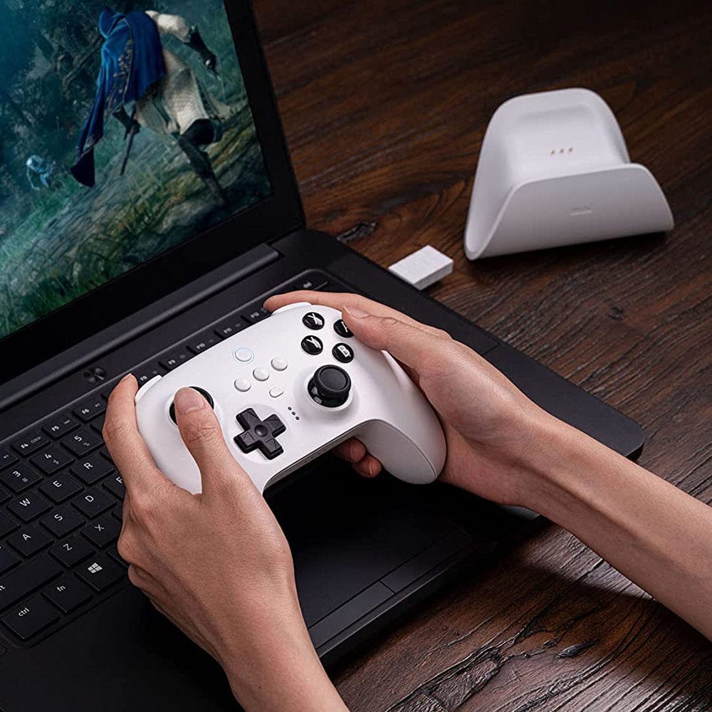 8BitDo Ultimate Bluetooth & 2.4G Controller with Charging Dock - White by 8BitDo - The Pi Hut