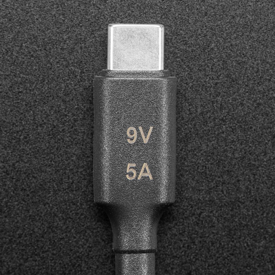 9V 5A USB-C 3.1 PD to 5.5mm Barrel Jack Cable - 1.2m with E-Mark by The Pi Hut - The Pi Hut