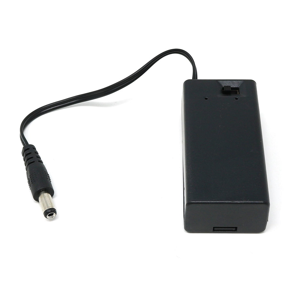 9V battery holder with switch &  5.5mm/2.1mm plug by The Pi Hut - The Pi Hut
