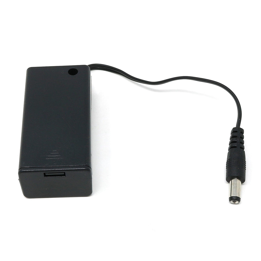 9V battery holder with switch &  5.5mm/2.1mm plug by The Pi Hut - The Pi Hut