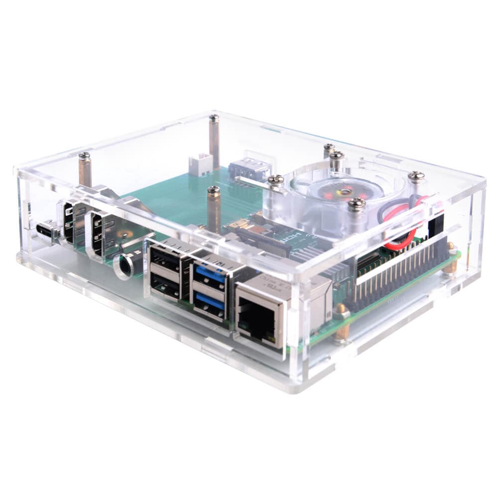 Acrylic Set-top Box Kit for Raspberry Pi 4 by 52Pi - The Pi Hut