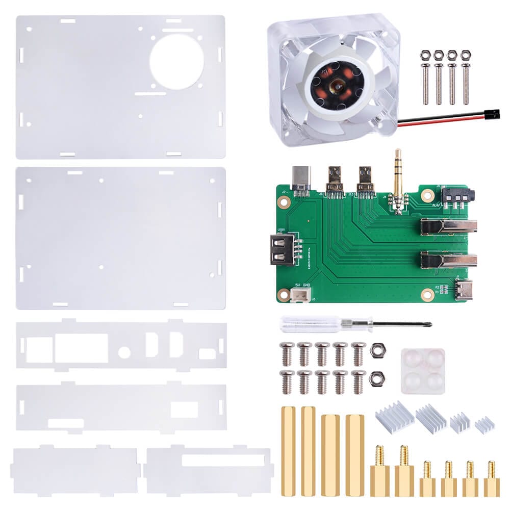 Acrylic Set-top Box Kit for Raspberry Pi 4 by 52Pi - The Pi Hut