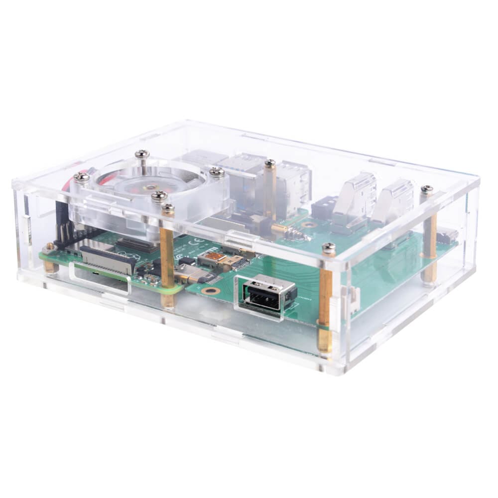 Acrylic Set-top Box Kit for Raspberry Pi 4 by 52Pi - The Pi Hut