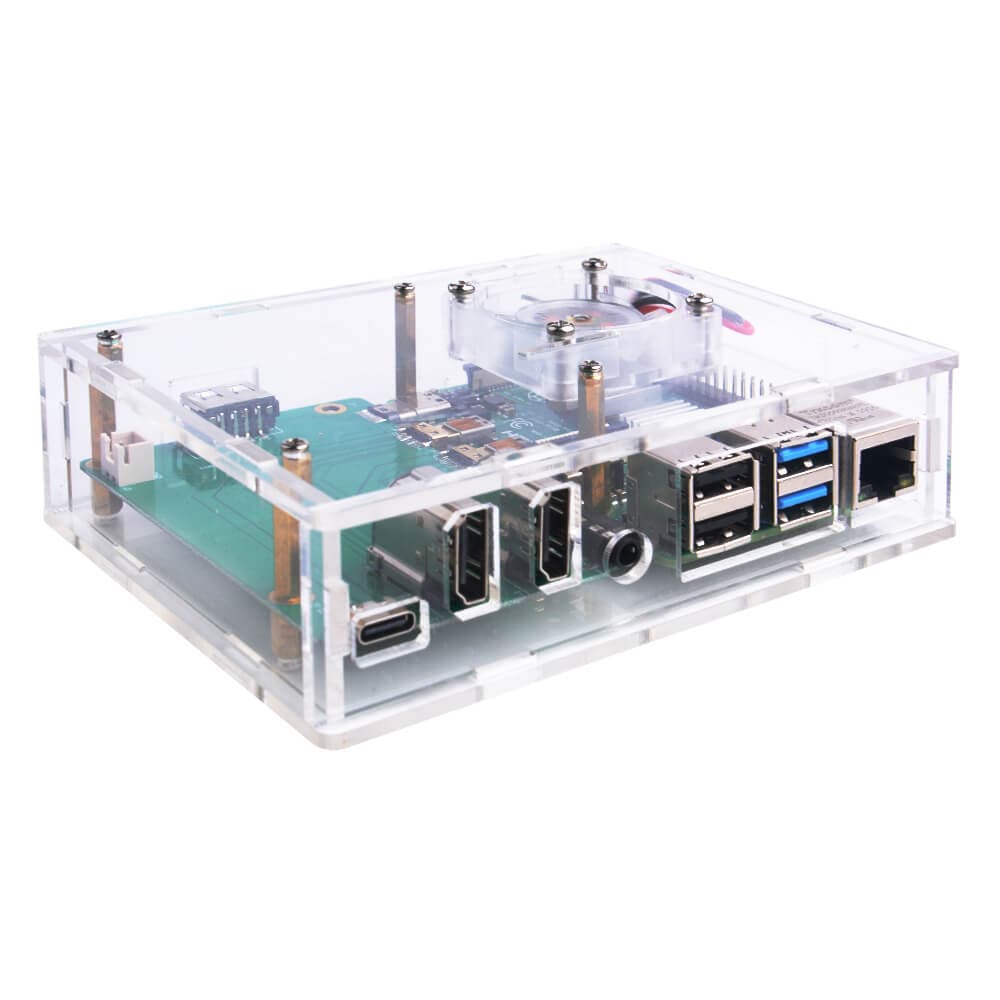 Acrylic Set-top Box Kit for Raspberry Pi 4 by 52Pi - The Pi Hut