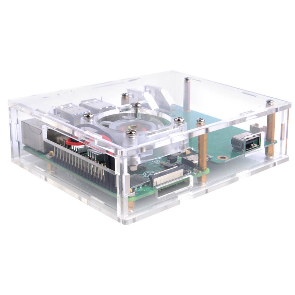 Acrylic Set-top Box Kit for Raspberry Pi 4 by 52Pi - The Pi Hut