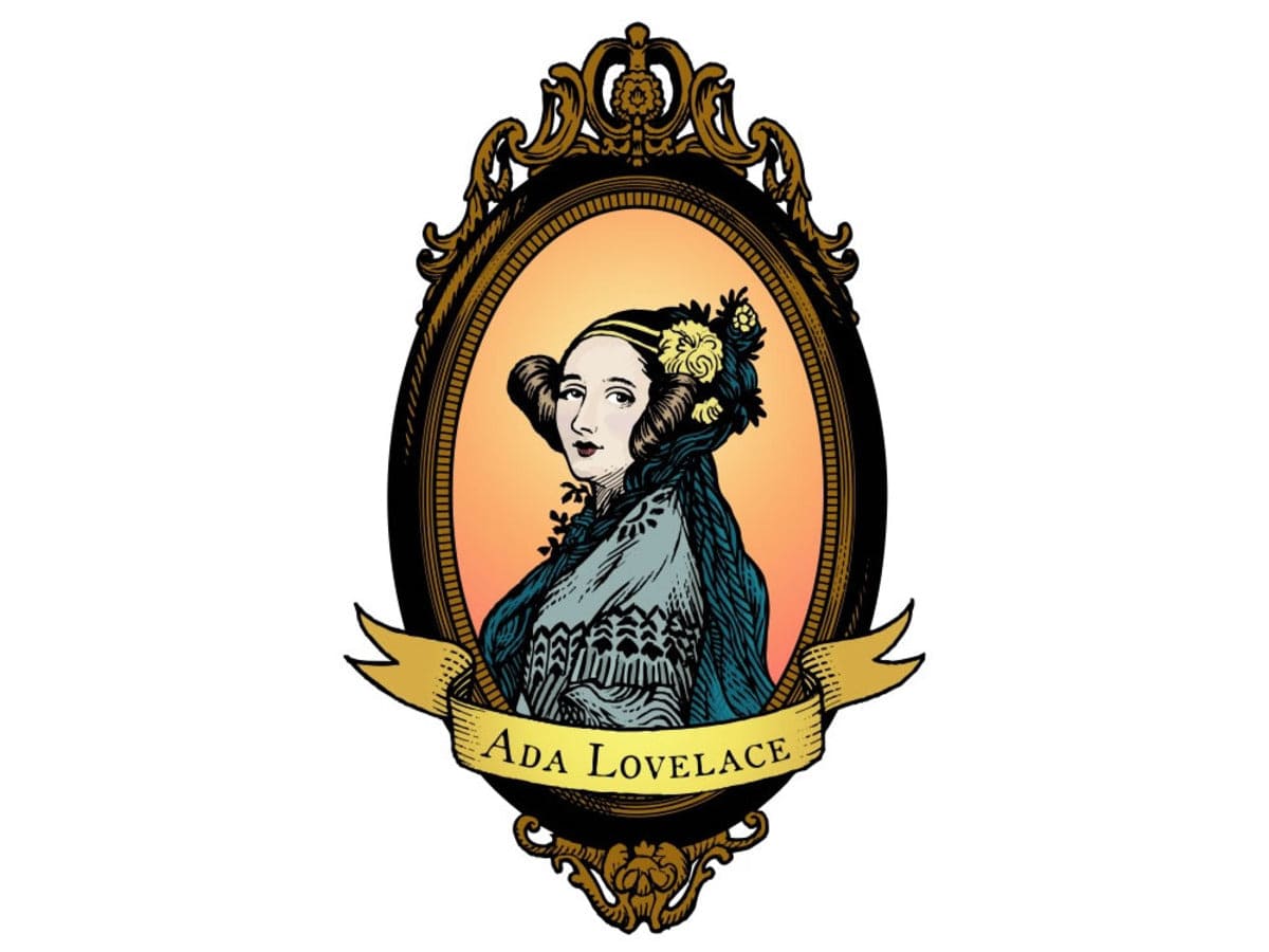 Ada Lovelace, large, oval, color - Sticker! by Adafruit - The Pi Hut