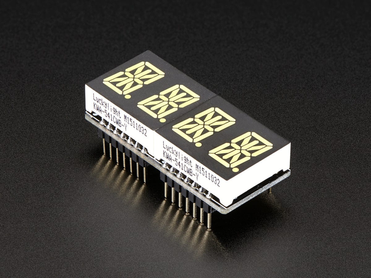Adafruit 0.54" Quad Alphanumeric FeatherWing Display - White by Adafruit - The Pi Hut