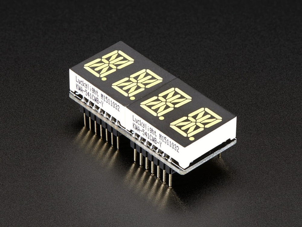 Adafruit 0.54" Quad Alphanumeric FeatherWing Display - White by Adafruit - The Pi Hut