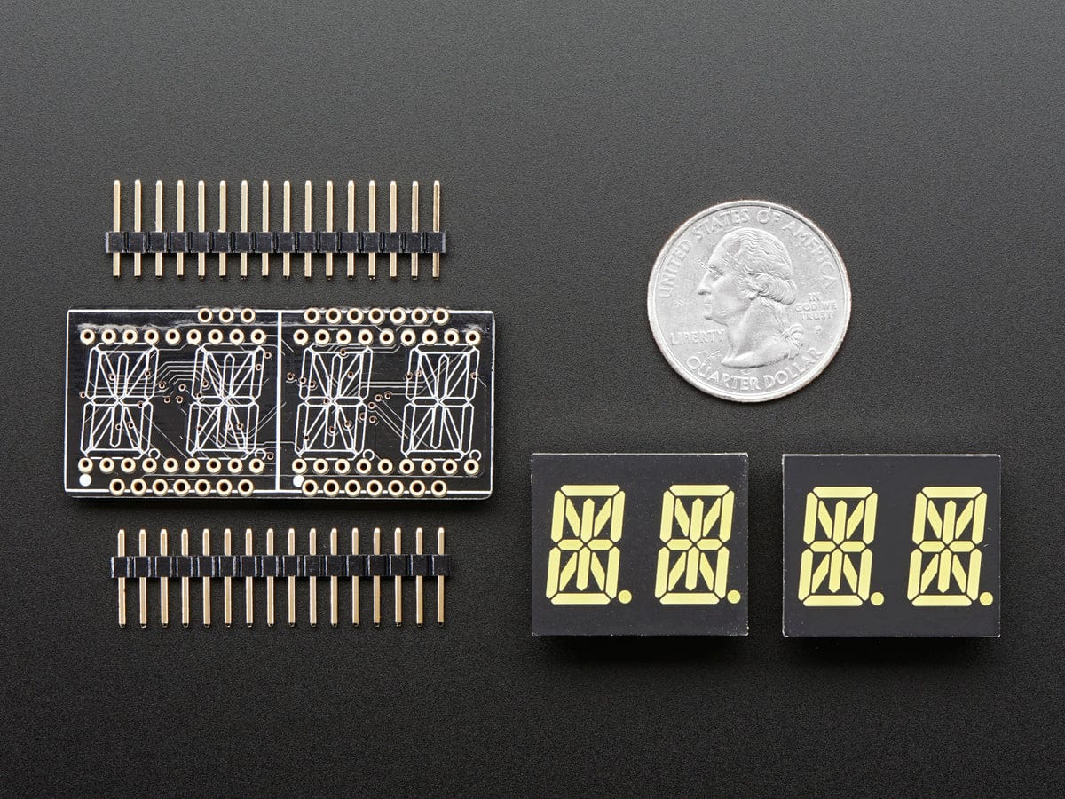 Adafruit 0.54" Quad Alphanumeric FeatherWing Display - White by Adafruit - The Pi Hut