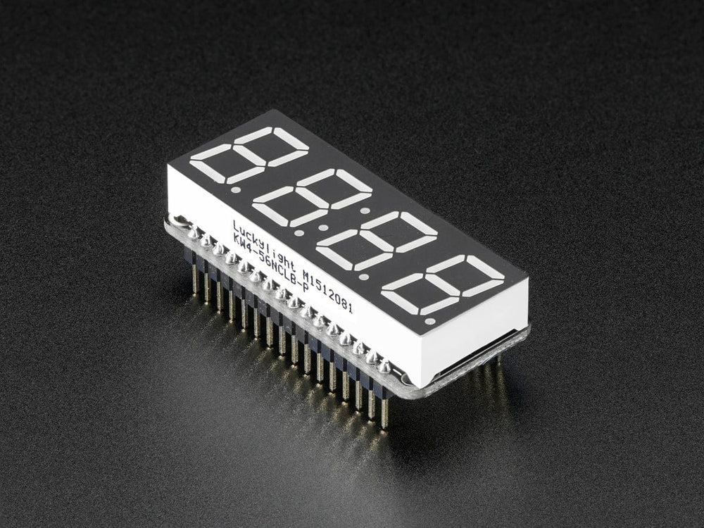 Adafruit 0.56" 4-Digit 7-Segment FeatherWing Display - Red by Adafruit - The Pi Hut