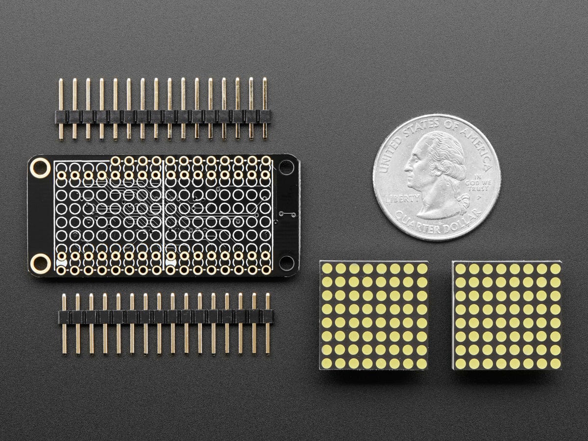 Adafruit 0.8" 8x16 LED Matrix FeatherWing Display Kit - White by Adafruit - The Pi Hut