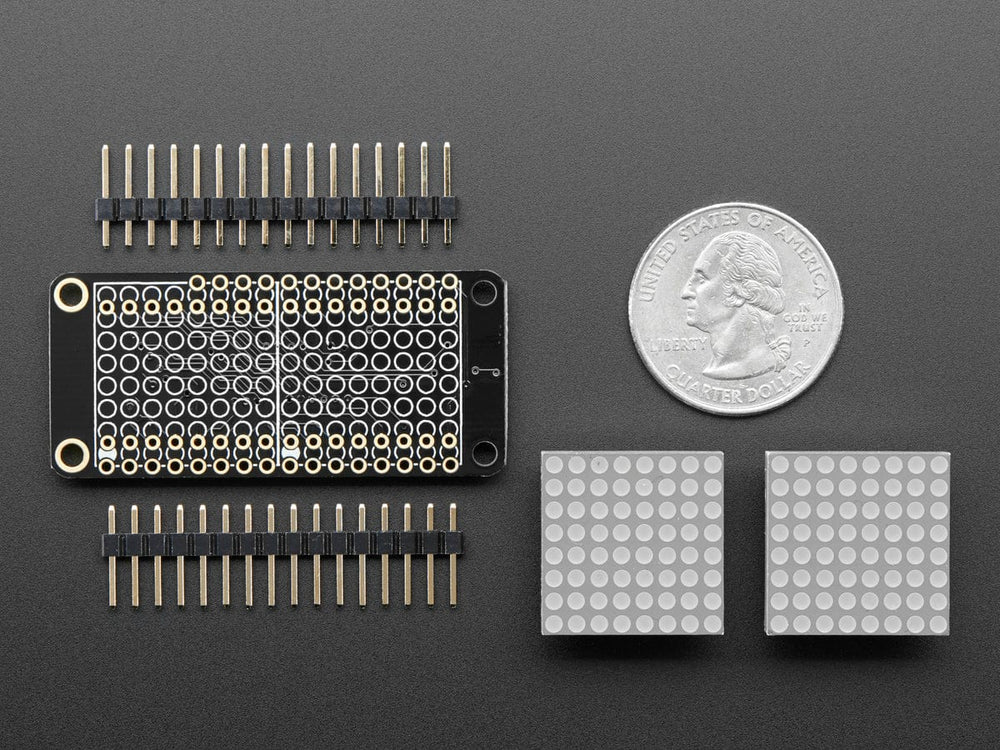 Adafruit 0.8" 8x16 LED Matrix FeatherWing Display - Yellow-Green by Adafruit - The Pi Hut