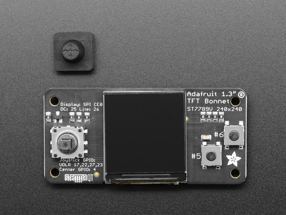 Adafruit 1.3" Color TFT Bonnet for Raspberry Pi (240x240 TFT + Joystick Add-on) by Adafruit - The Pi Hut