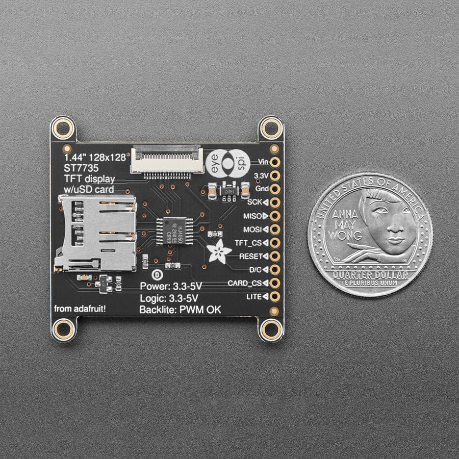 Adafruit 1.44" Colour TFT LCD Display with MicroSD Card breakout - ST7735R by Adafruit - The Pi Hut