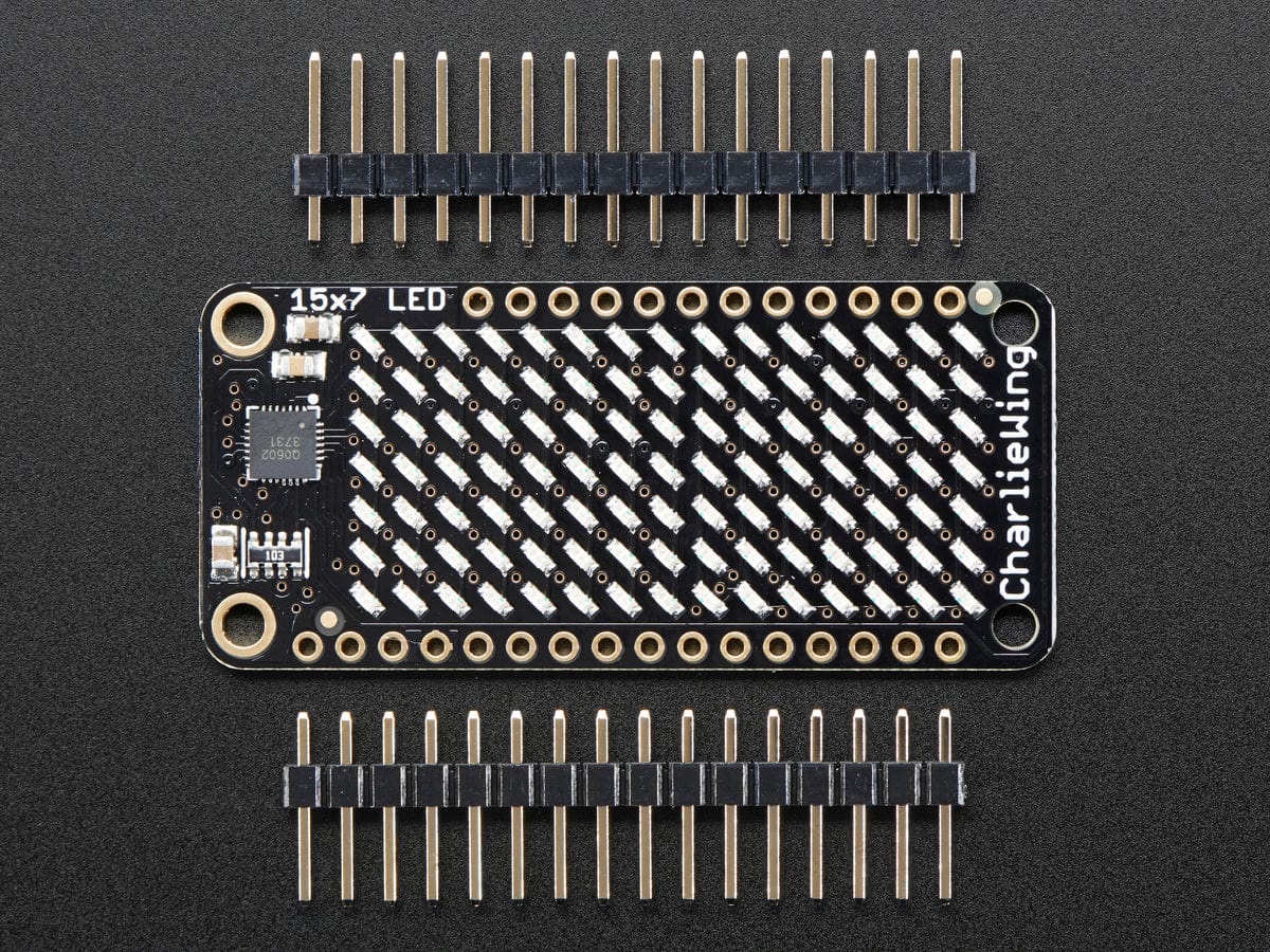 Adafruit 15x7 CharliePlex LED Matrix Display FeatherWing - Green by Adafruit - The Pi Hut