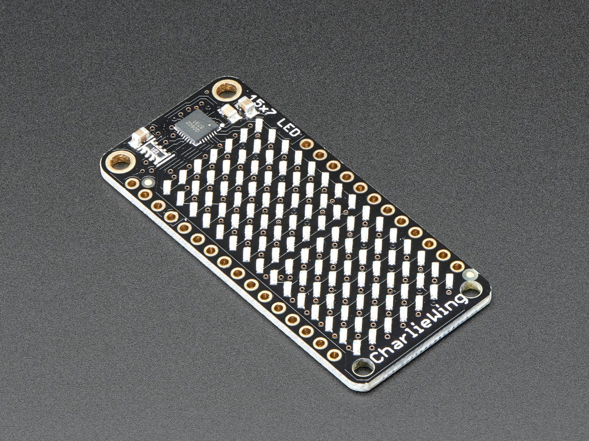 Adafruit 15x7 CharliePlex LED Matrix Display FeatherWing Yellow by Adafruit - The Pi Hut