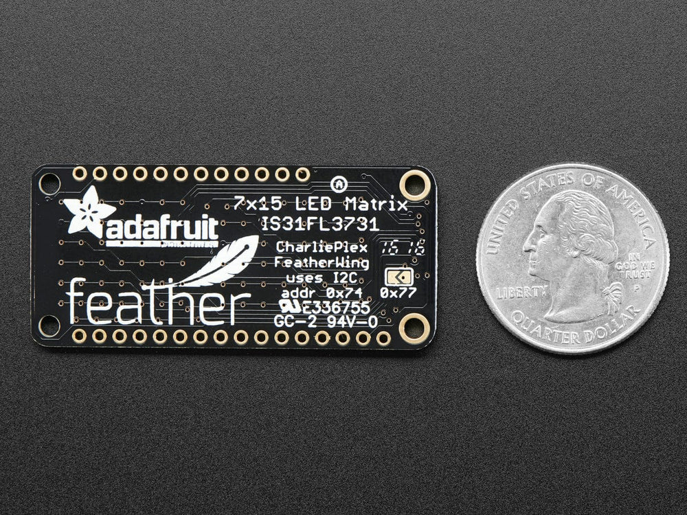 Adafruit 15x7 CharliePlex LED Matrix FeatherWing - Cool White by Adafruit - The Pi Hut