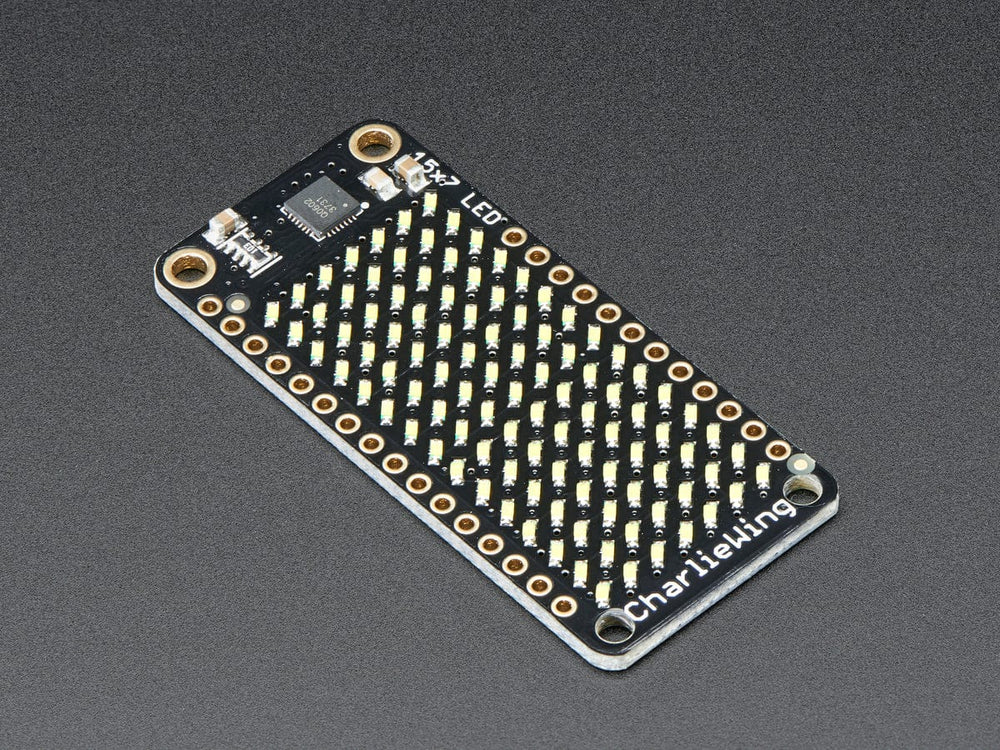 Adafruit 15x7 CharliePlex LED Matrix FeatherWing - Cool White by Adafruit - The Pi Hut