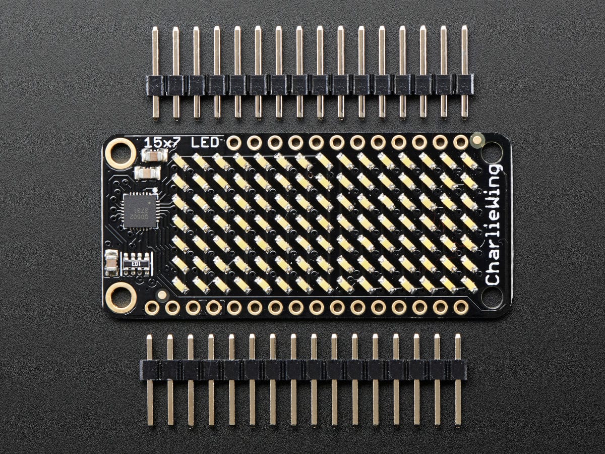 Adafruit 15x7 CharliePlex LED Matrix FeatherWing - Warm White by Adafruit - The Pi Hut