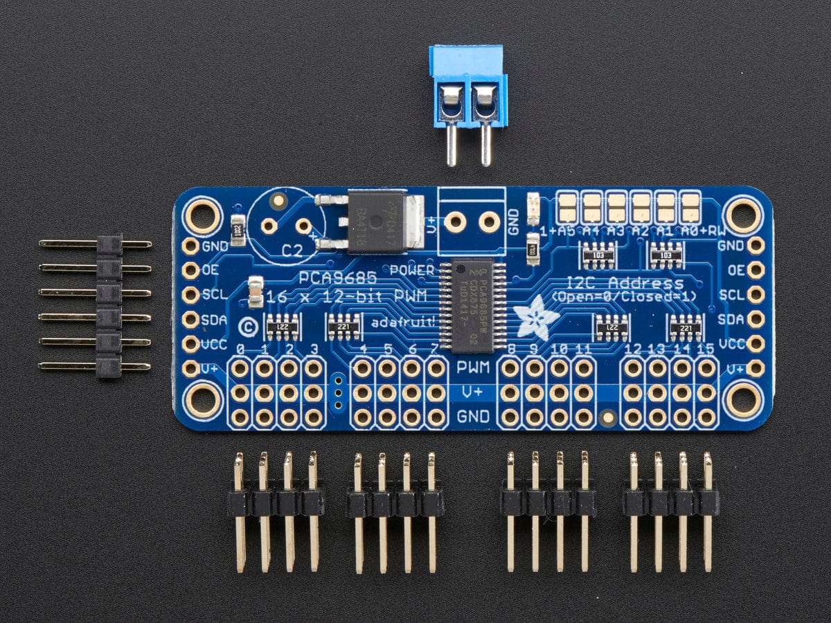 Adafruit 16-Channel 12-bit PWM/Servo Driver - I2C interface (PCA9685) by Adafruit - The Pi Hut