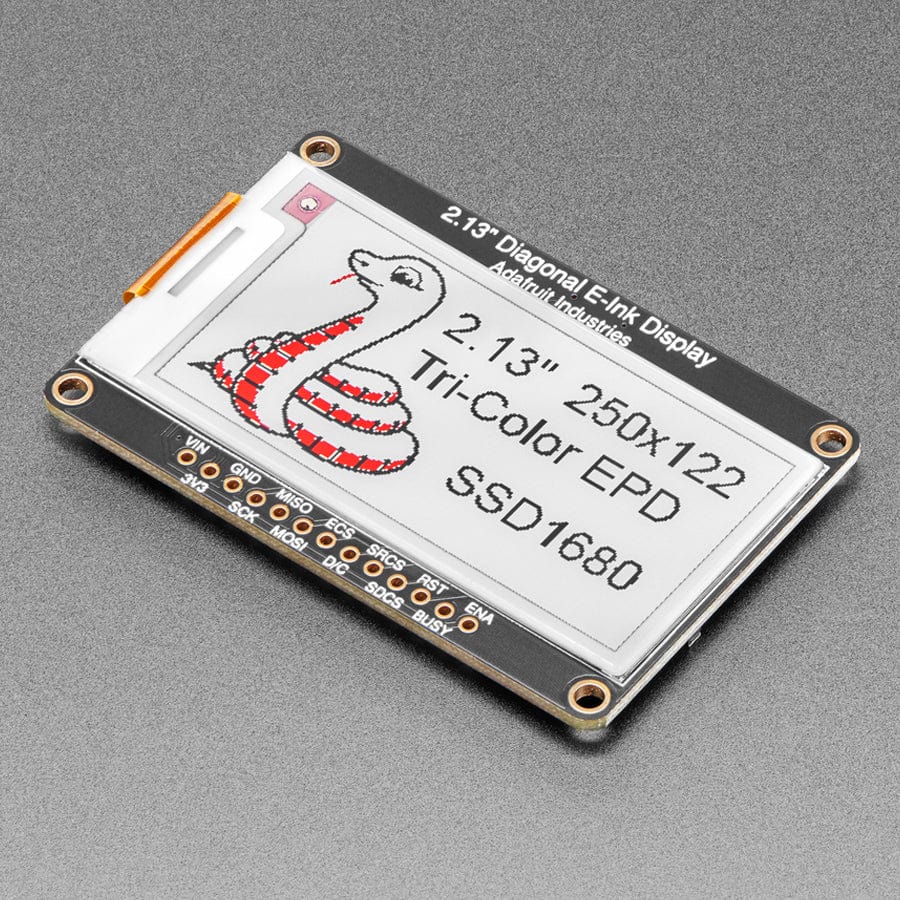 Adafruit 2.13" 250x122 Tri-Color eInk / ePaper Display with SRAM - SSD1680 Driver - The Pi Hut
