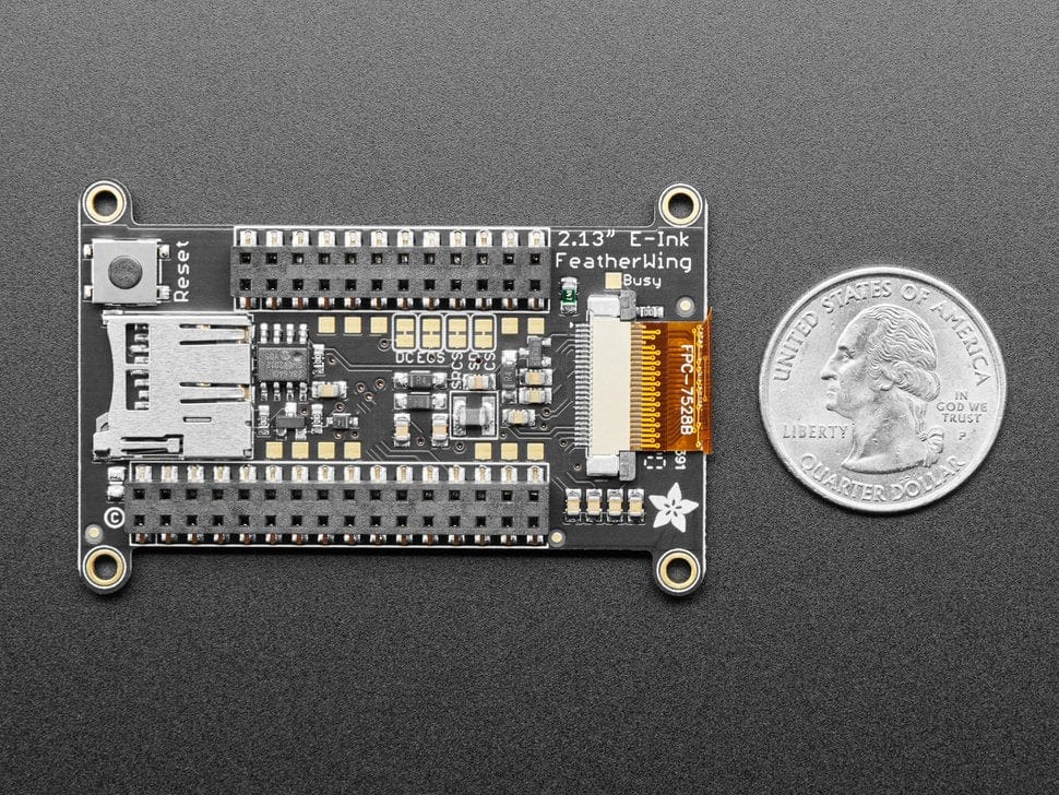 Adafruit 2.13" Monochrome eInk / ePaper Display FeatherWing (250x122 Monochrome with SSD1675 ) - The Pi Hut