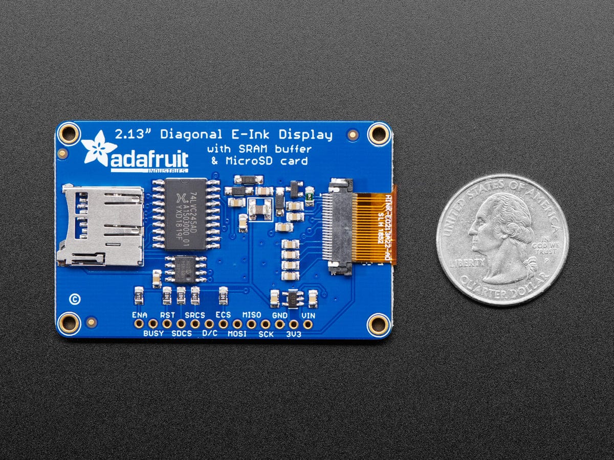 Adafruit 2.13" Monochrome eInk / ePaper Display with SRAM (250x122 Monochrome) by Adafruit - The Pi Hut