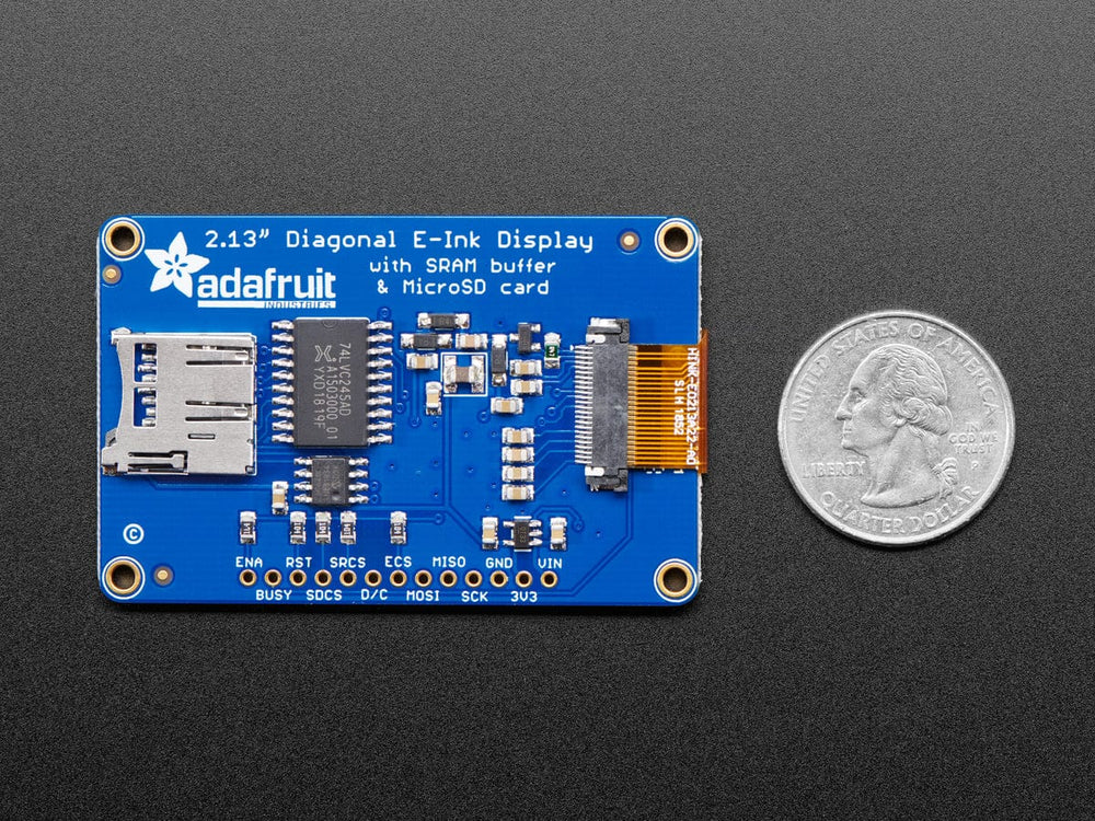Adafruit 2.13" Monochrome eInk / ePaper Display with SRAM (250x122 Monochrome) by Adafruit - The Pi Hut