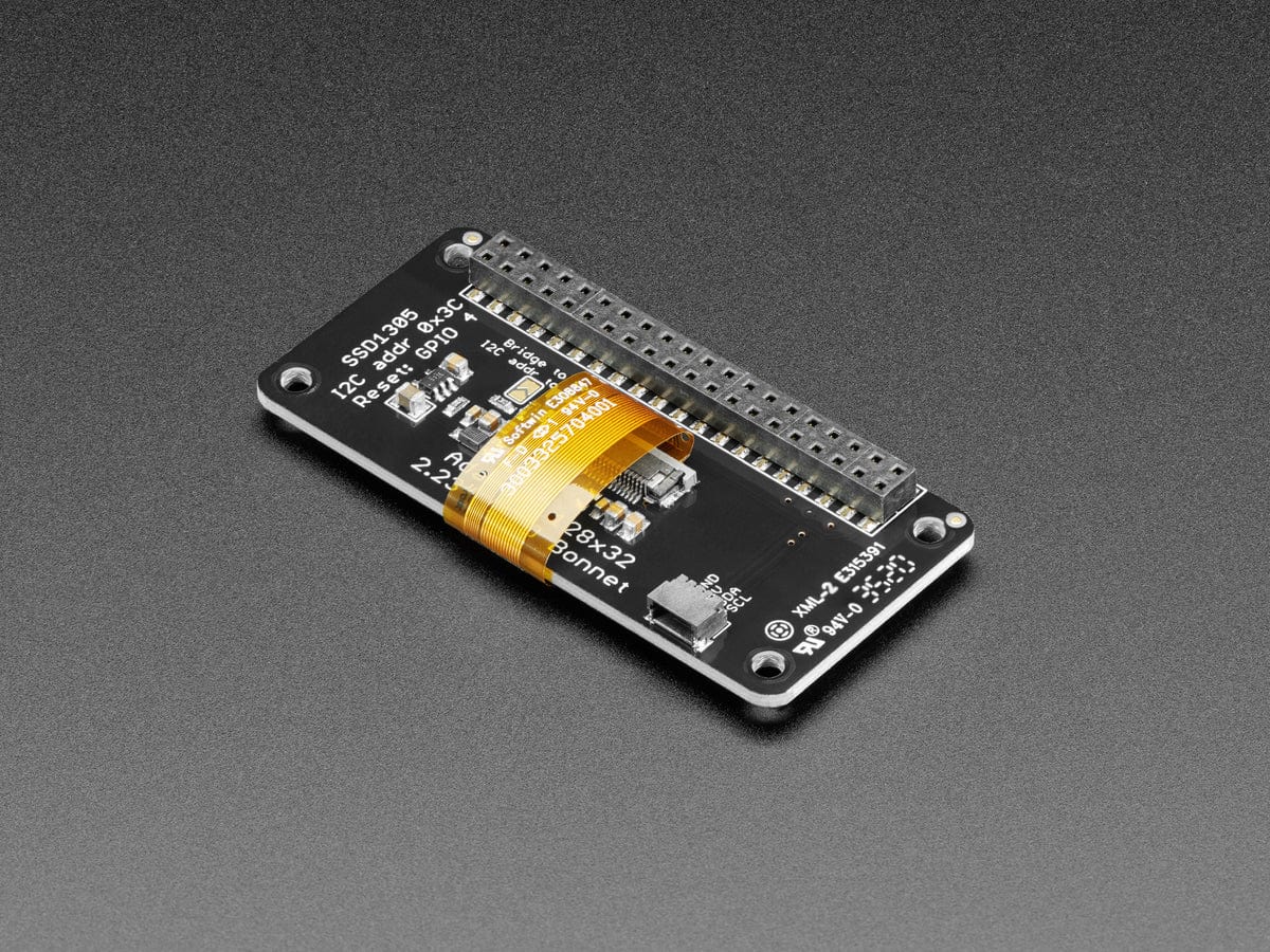Adafruit 2.23" Monochrome OLED Bonnet for Raspberry Pi by Adafruit - The Pi Hut