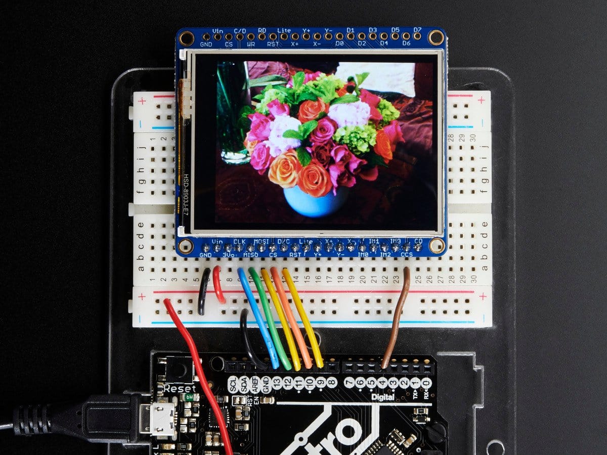 Adafruit 2.4" TFT LCD with Touchscreen Breakout w/MicroSD Socket (ILI9341) by Adafruit - The Pi Hut