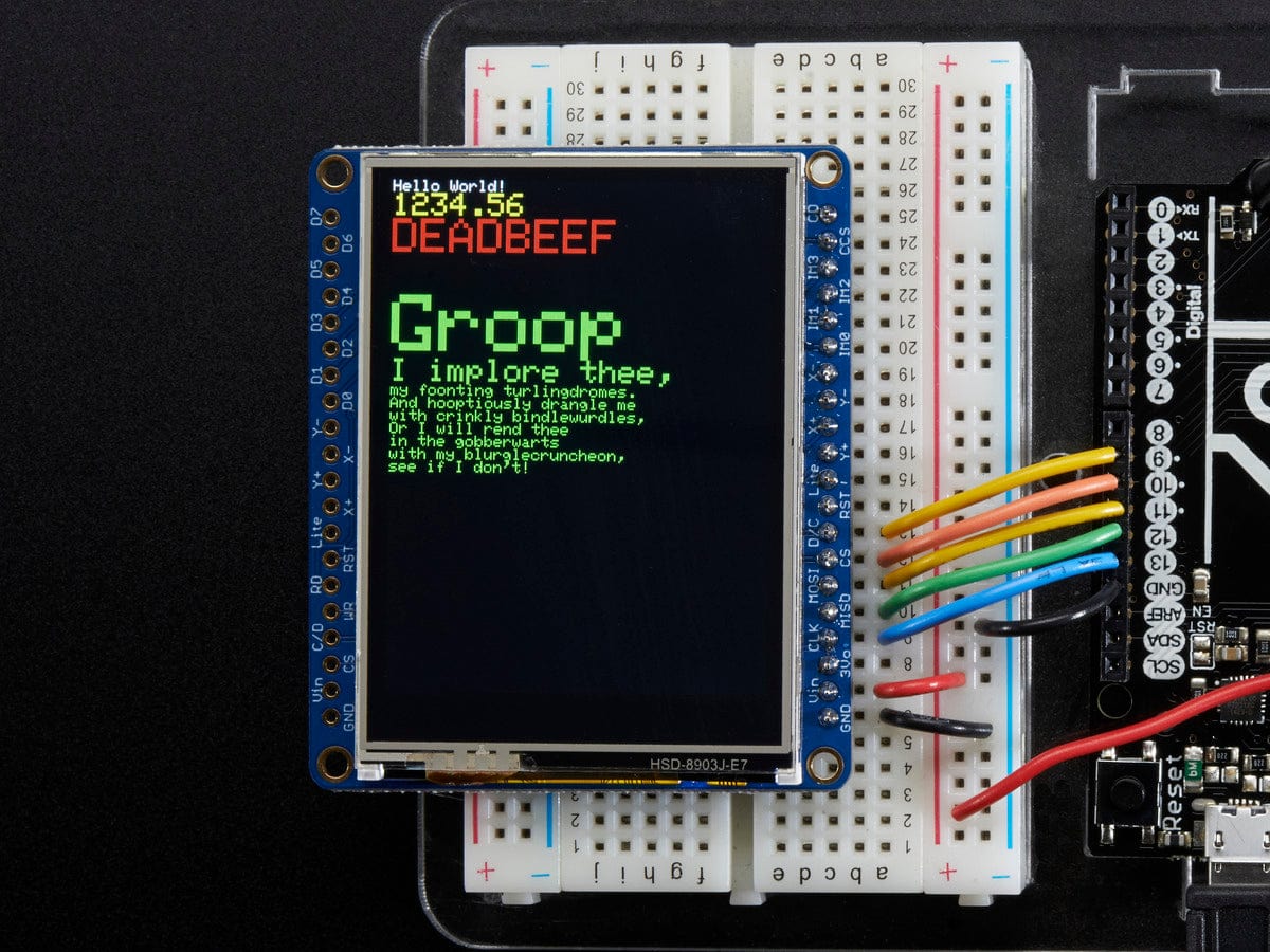 Adafruit 2.4" TFT LCD with Touchscreen Breakout w/MicroSD Socket (ILI9341) by Adafruit - The Pi Hut