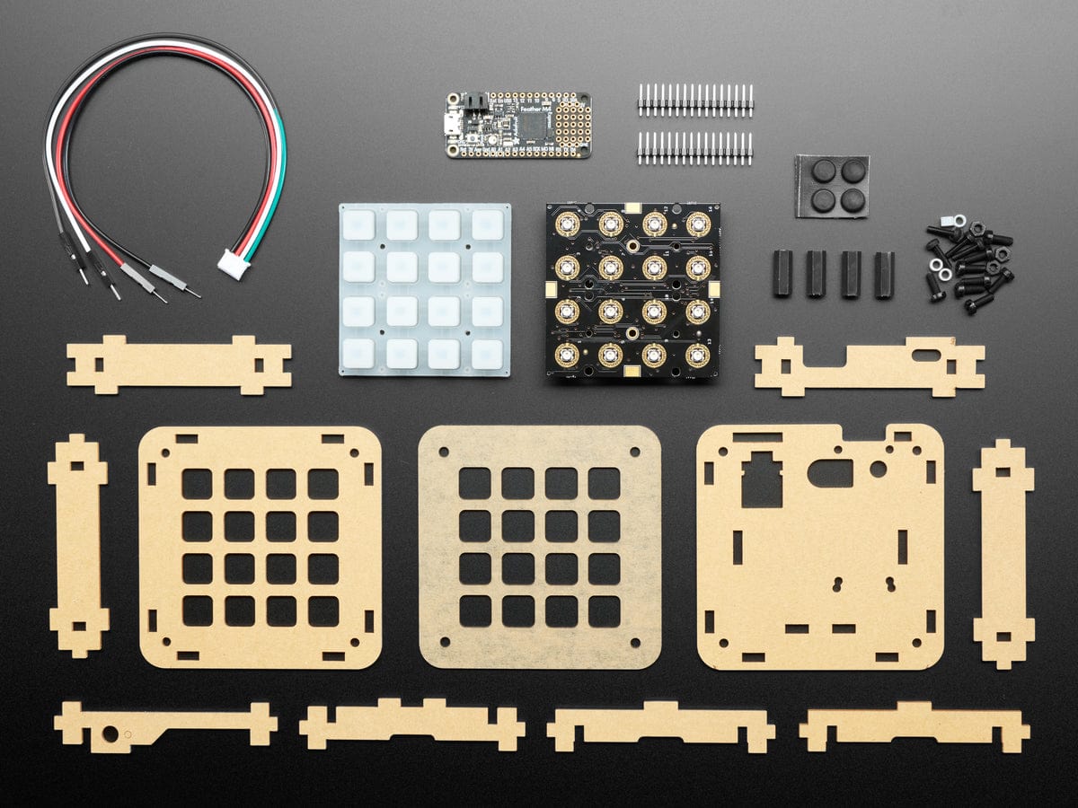 Adafruit 4x4 NeoTrellis Feather M4 Kit Pack by Adafruit - The Pi Hut