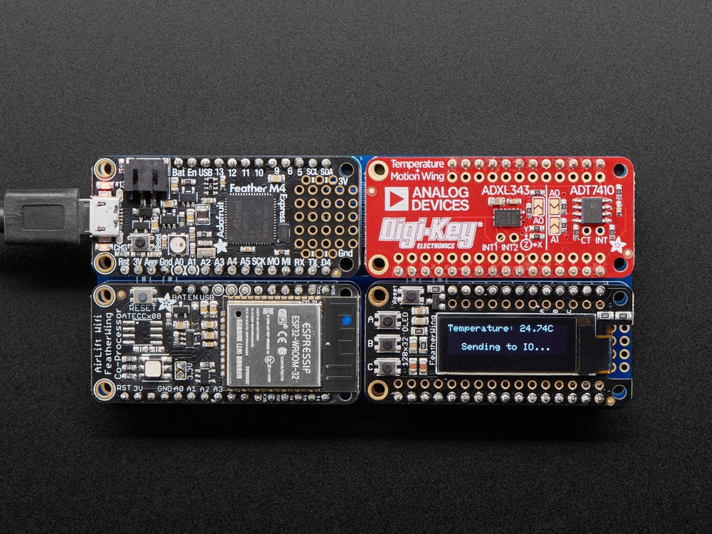 Adafruit AirLift FeatherWing – ESP32 WiFi Co-Processor by Adafruit - The Pi Hut