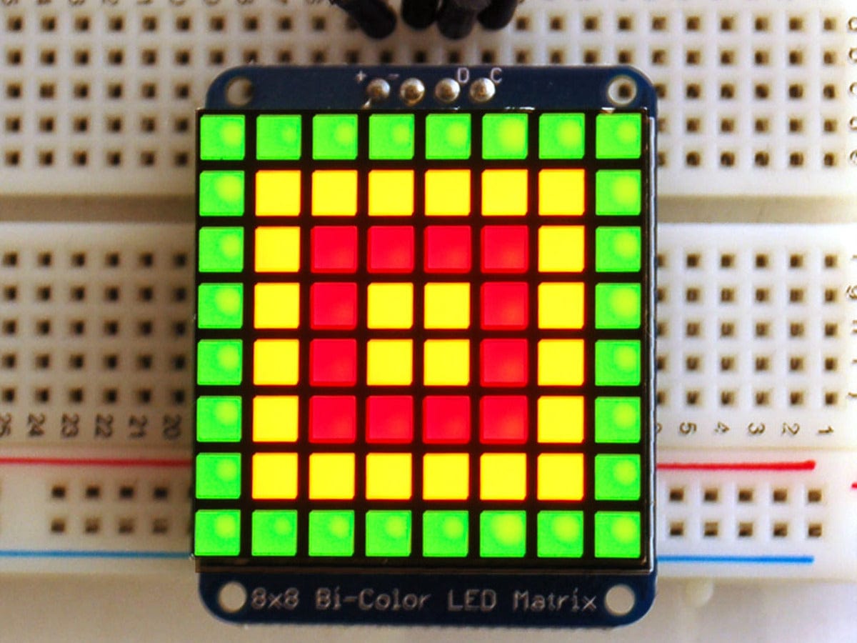 Adafruit Bicolor LED Square Pixel Matrix with I2C Backpack - Qwiic / STEMMA QT by Adafruit - The Pi Hut