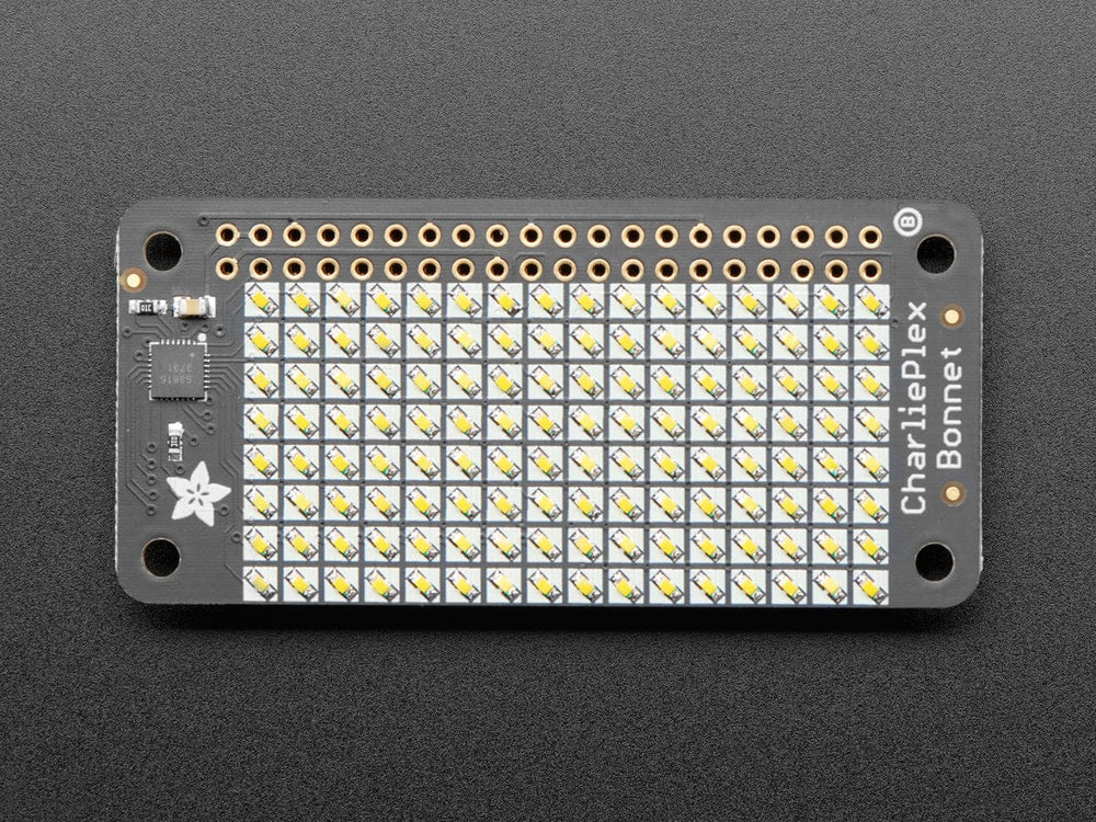 Adafruit CharliePlex LED Matrix Bonnet - 8x16 Cool White LEDs by Adafruit - The Pi Hut