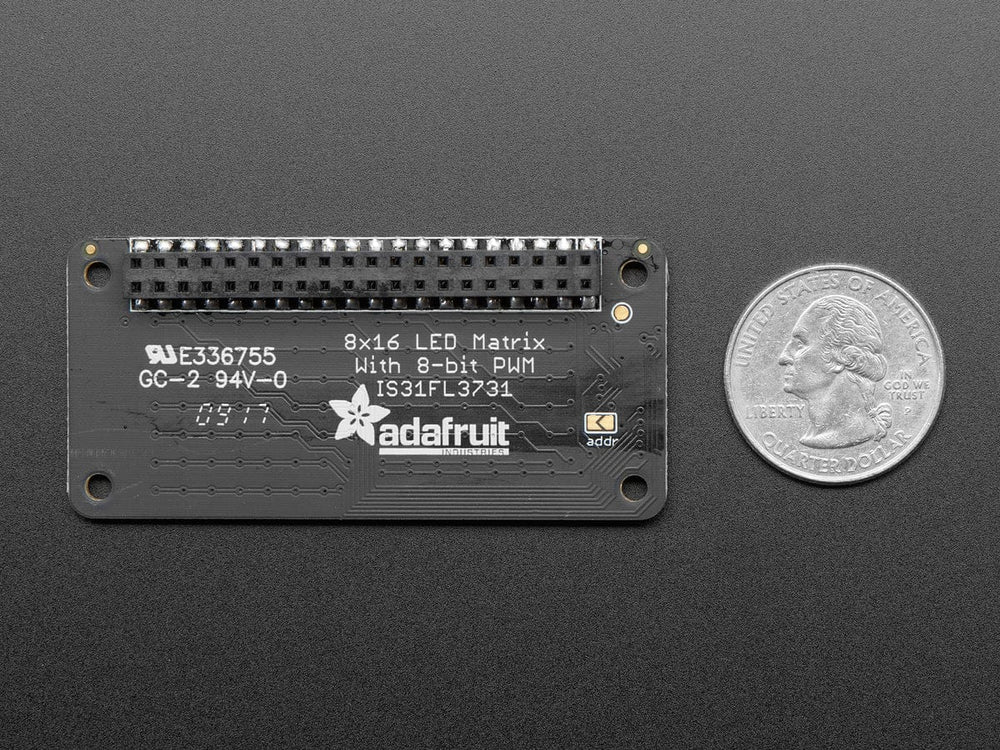 Adafruit CharliePlex LED Matrix Bonnet - 8x16 Cool White LEDs by Adafruit - The Pi Hut