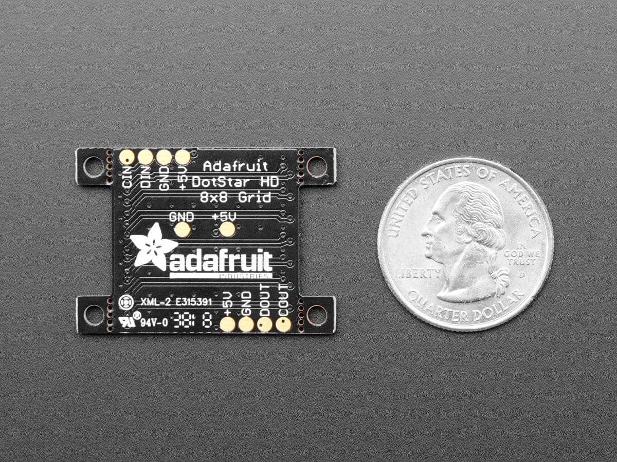 Adafruit DotStar High Density 8x8 Grid - 64 RGB LED Pixel Matrix by Adafruit - The Pi Hut