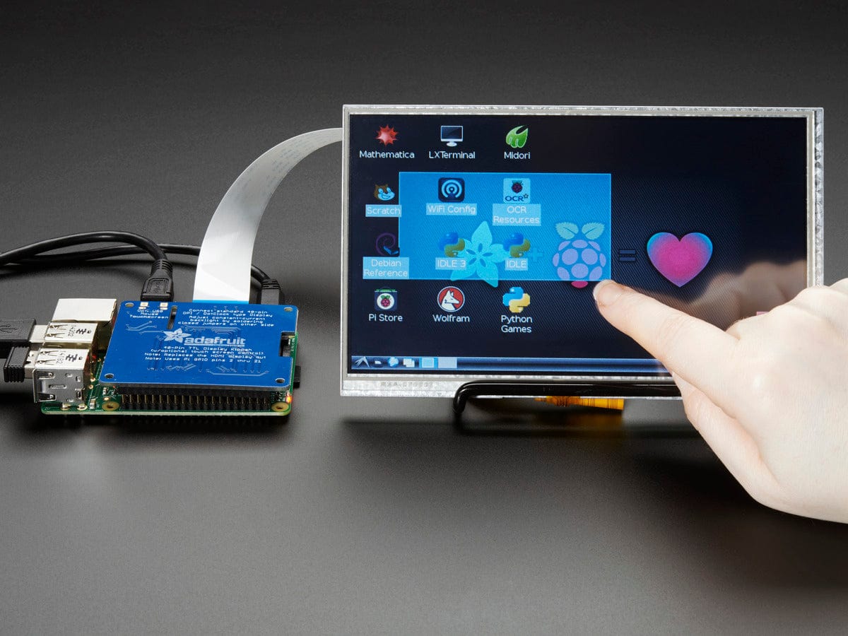 Adafruit DPI TFT Kippah for Raspberry Pi with Touch Support by Adafruit - The Pi Hut
