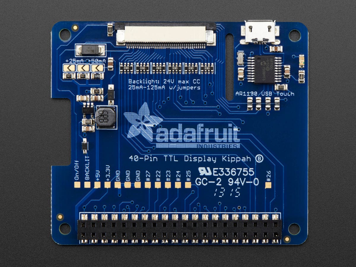 Adafruit DPI TFT Kippah for Raspberry Pi with Touch Support by Adafruit - The Pi Hut