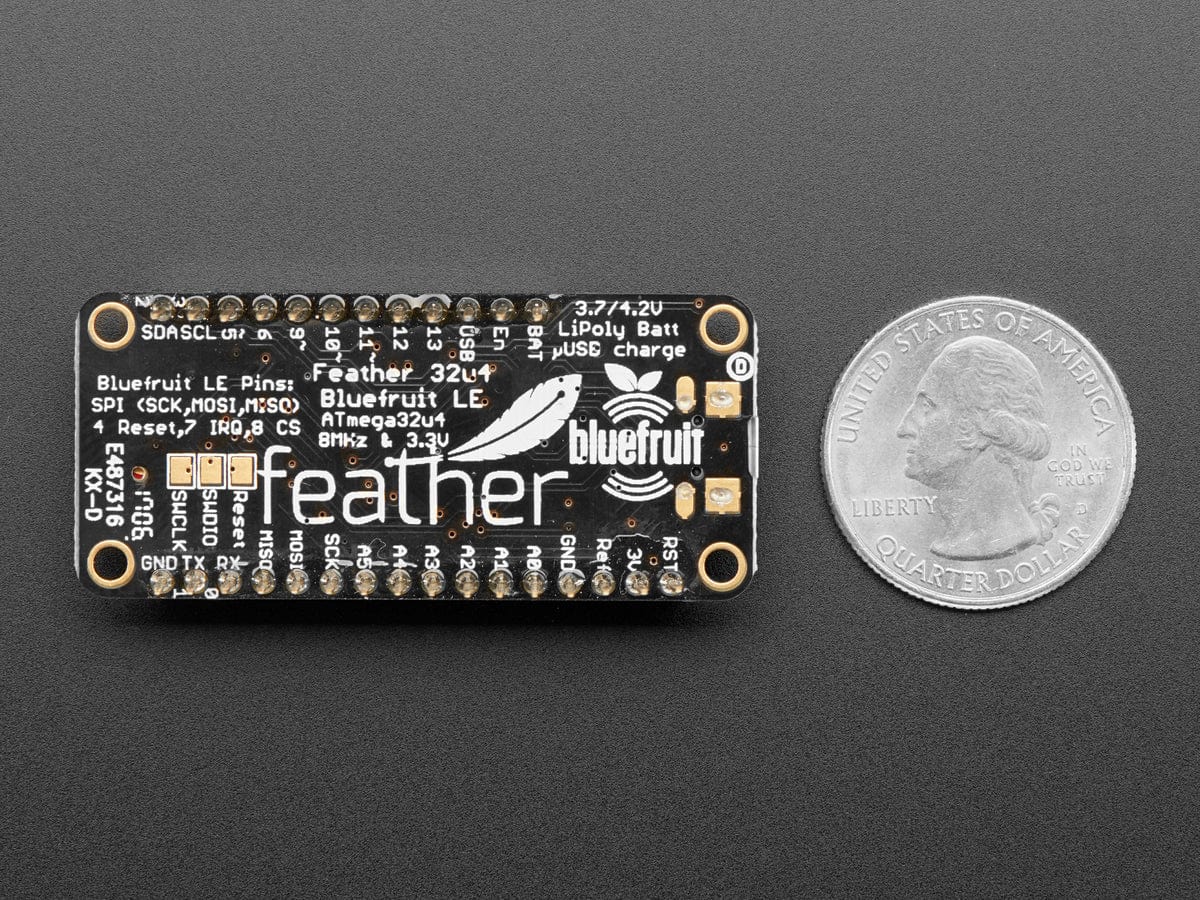Adafruit Feather 32u4 Bluefruit LE with Stacking Headers (Assembled) by Adafruit - The Pi Hut