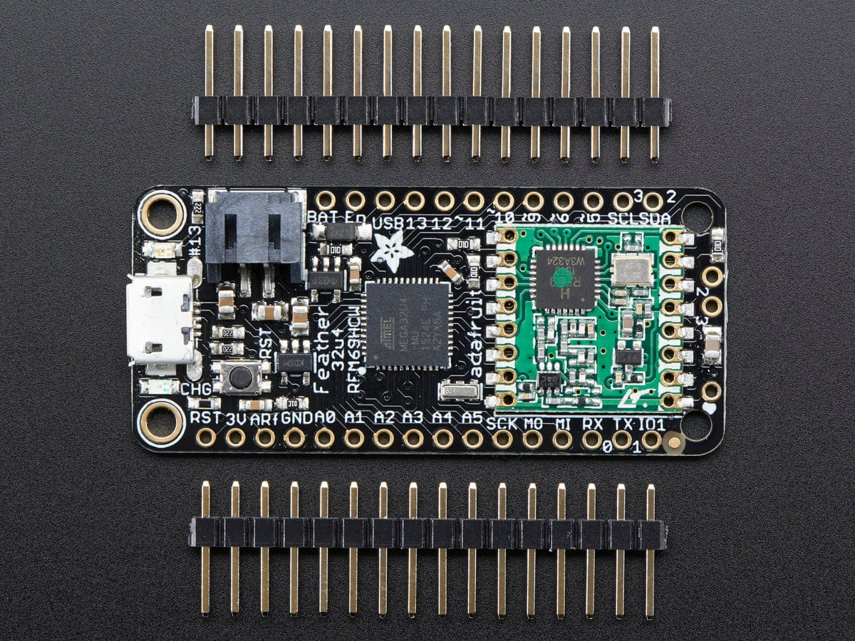Adafruit Feather 32u4 RFM69HCW Packet Radio - 868 or 915 MHz (RadioFruit) by Adafruit - The Pi Hut