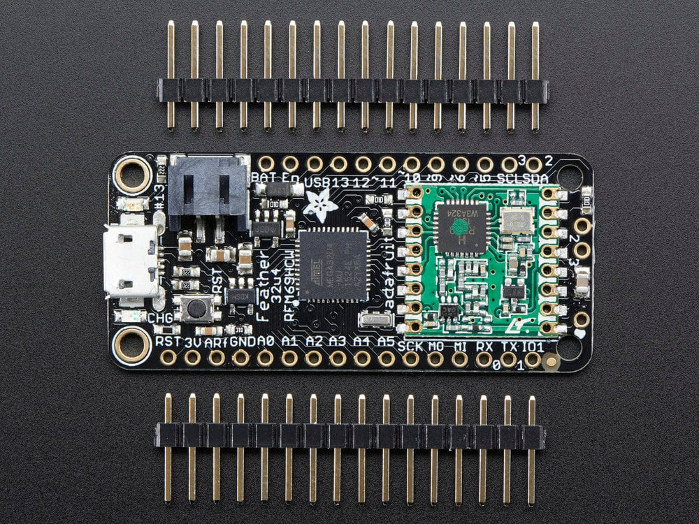 Adafruit Feather 32u4 RFM69HCW Packet Radio - 868 or 915 MHz (RadioFruit) by Adafruit - The Pi Hut