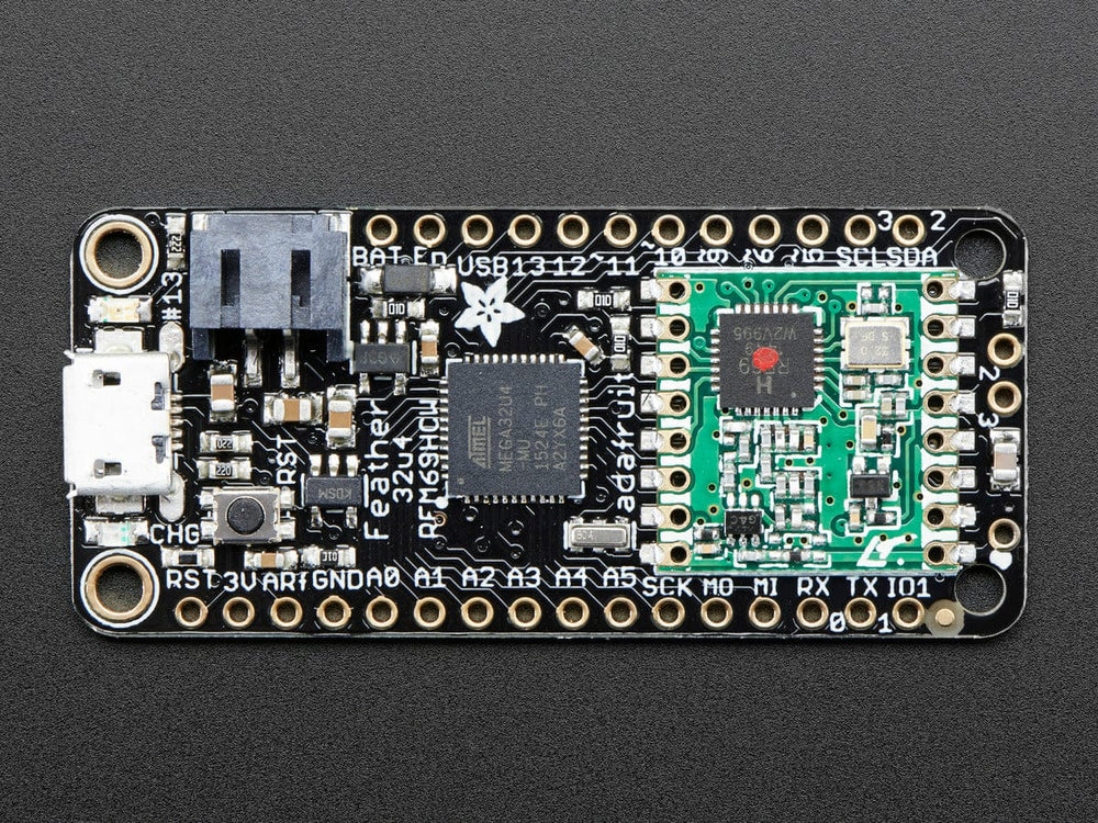 Adafruit Feather 32u4 with RFM69HCW Packet Radio - 433MHz (RadioFruit) by Adafruit - The Pi Hut