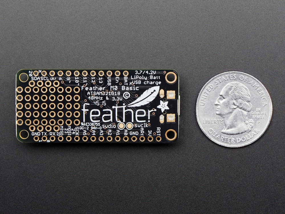 Adafruit Feather M0 Basic Proto - ATSAMD21 Cortex M0 by Adafruit - The Pi Hut