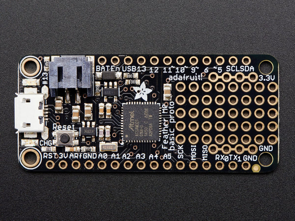 Adafruit Feather M0 Basic Proto - ATSAMD21 Cortex M0 by Adafruit - The Pi Hut