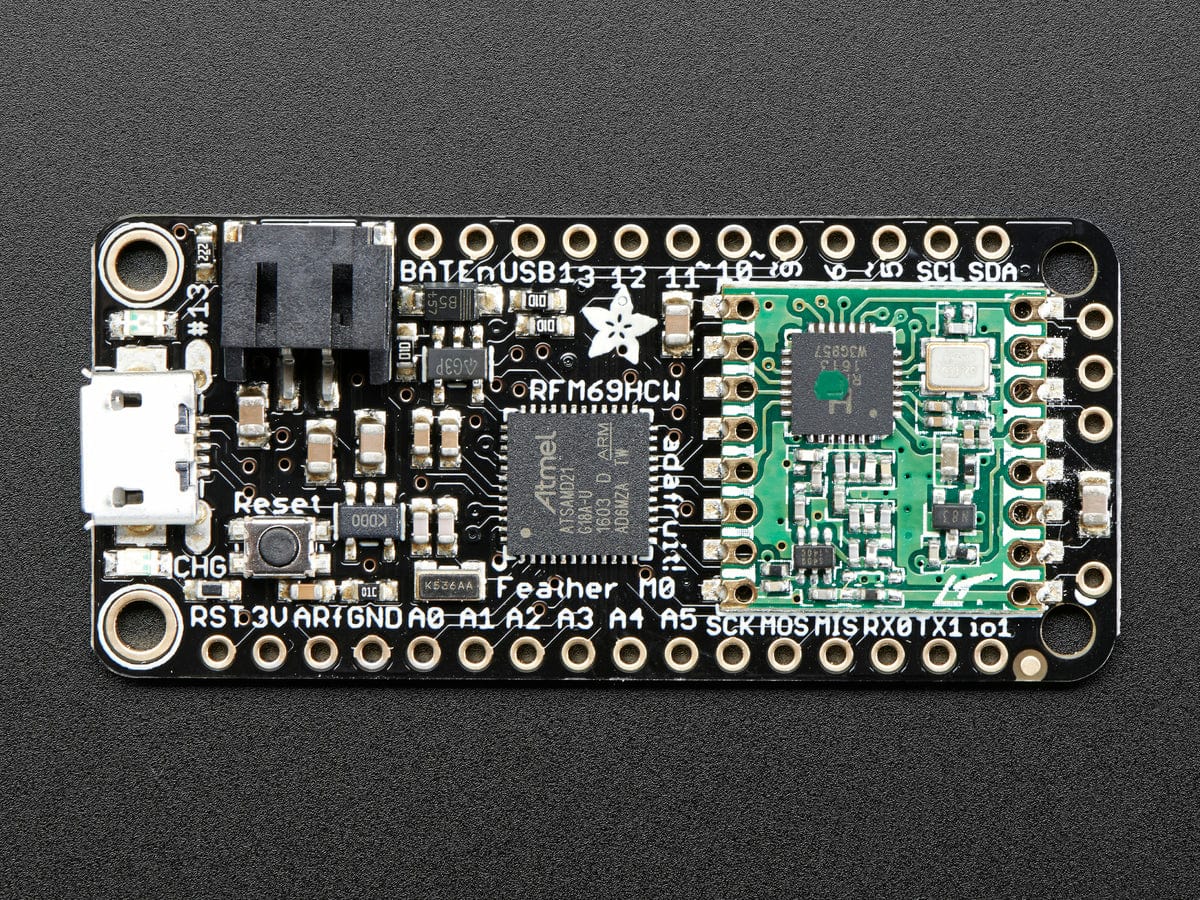 Adafruit Feather M0 RFM69HCW Packet Radio - 868 or 915 MHz (RadioFruit) by Adafruit - The Pi Hut
