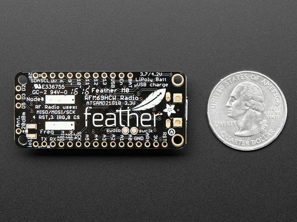 Adafruit Feather M0 RFM69HCW Packet Radio - 868 or 915 MHz (RadioFruit) by Adafruit - The Pi Hut