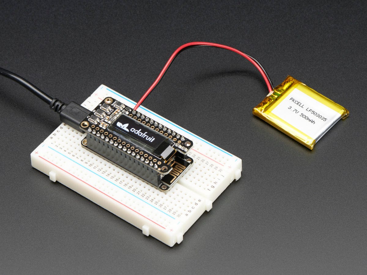 Adafruit FeatherWing OLED - 128x32 OLED Add-on For Feather by Adafruit - The Pi Hut